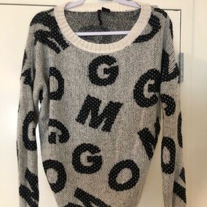 long sleeve printed sweater